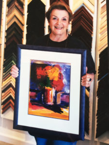 Adrienne Ryken with her framing from JSG Exquisite Custom Framing
