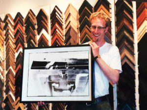 Joshua Shannon with his framing from JSG Exquisite Custom Framing